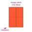 Orange Labels, 4 Per Sheet, 99.1 x 139mm