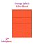 Orange Labels, 8 Per Sheet, 99.1 x 67.7mm