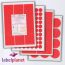 Oval Red Labels, 4 Per Sheet, 90 x 135mm