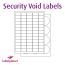 Security Void Labels, 65 Per Sheet, 38.1 x 21.2mm, LP65/38 SVP