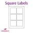 Square Labels For Inkjet/Laser Printers, 6 per sheet, 95 x 95mm, LP6/95SQ