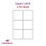 Square Labels For Inkjet/Laser Printers, 6 per sheet, 95 x 95mm, LP6/95SQ