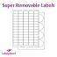 Super Removable Labels, 65 Labels, 38.1 x 21.2mm, LP65/38 GREM