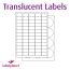 Translucent Paper Labels, 65 Per Sheet, 38.1 x 21.2mm, LP65/38 TL