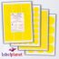 Yellow Labels For Inkjet/Laser Printers, 12 per sheet, 63.5mm diameter, LP12/64R Yellow