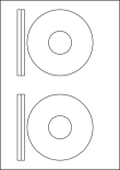 Cream CD & DVD Labels, 2 Per Sheet, 116mm Diameter