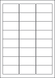 Cream Labels, 24 Per Sheet, 63.5 x 33.9mm