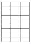 Cream Labels, 27 Per Sheet, 63.5 x 29.6mm