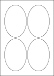 Oval Coloured Paper Labels, 4 Per Sheet, 90 x 135mm, LP4/90OV C