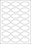 Oval Cream Labels, 21 Per Sheet, 60 x 34mm