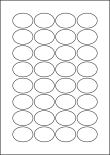 Oval High Tack Labels. LP32/40OV HT, 32 Per Sheet, 40 x 30mm.