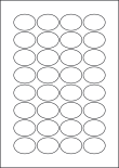Oval Mirrored Stickers, 32 Per Sheet, 40 x 30mm, LP32/40OV MSP