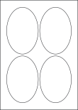 Oval Mirrored Stickers, 4 Per Sheet, 90 x 135mm, LP4/90OV MSP