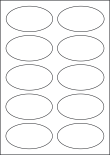 Paper Labels, 10 Oval Labels Per Sheet, 95 x 53mm, LP10/95OV