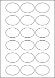 Paper Labels, 18 Oval Labels Per Sheet, 55 x 40mm, LP18/55OV