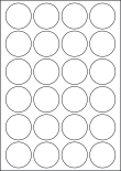 Paper Labels, 24 Round Labels Per Sheet, 45mm Diameter, LP24/45R
