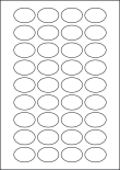 Paper Labels, 36 Oval Labels Per Sheet, 38 x 28.7mm, LP36/38OV