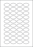 Paper Labels, 40 Oval Labels Per Sheet, 41 x 24mm, LP40/41OV