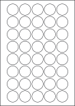 Paper Labels, 40 Round Labels Per Sheet, 32mm Diameter, LP40/32R