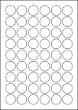 Paper Labels, 54 Round Labels Per Sheet, 27mm Diameter, LP54/27R