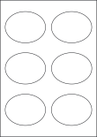 Paper Labels, 6 Oval Labels Per Sheet, 92 x 76mm, LP6/92OV