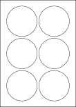 Paper Labels, 6 Round Labels Per Sheet, 85mm Diameter, LP6/85R