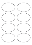 Paper Labels, 8 Oval Labels Per Sheet, 90 x 62mm, LP8/90OV