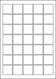 Square Blue Labels, 35 Per Sheet, 37 x 37mm