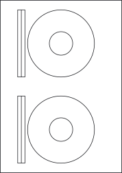 Blue CD & DVD Labels, 2 Per Sheet, 116mm Diameter