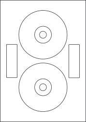 Blue CD & DVD Labels, 2 Per Sheet, 118mm Diameter