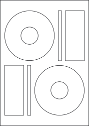 CD Labels & DVD Labels, 2 Per Sheet, 118mm Diameter, LPCD118P