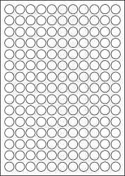 Circular Labels For Inkjet/Laser Printers, 165 per sheet, 16mm diameter, LP165/16R