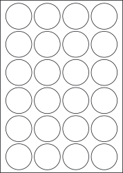 Circular Labels For Inkjet/Laser Printers, 24 per sheet, 45mm diameter, LP24/45R
