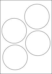 Circular Labels For Inkjet/Laser Printers, 4 per sheet, 100mm diameter, LP4/100R