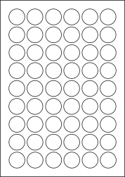 Circular Labels For Inkjet/Laser Printers, 54 per sheet, 27mm diameter, LP54/27R