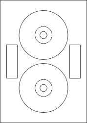 Cream CD & DVD Labels, 2 Per Sheet, 118mm Diameter