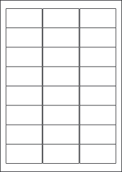 Cream Labels, 24 Per Sheet, 63.5 x 33.9mm