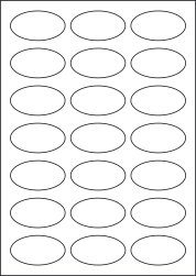 Gloss Waterproof Labels, 21 Ovals, 60 x 34mm, LP21/60OV GWP