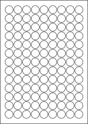 Laser Semi-Gloss Labels, Round Labels, 19mm Diameter, LP117/19R SG