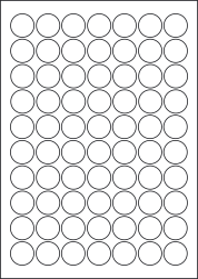 Laser Semi-Gloss Labels, Round Labels, 25mm Diameter, LP70/25R SG