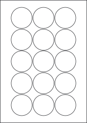 Laser Semi-Gloss Labels, Round Labels, 51mm Diameter, LP15/51R SG