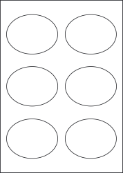 Oval Labels For Inkjet/Laser Printers, 6 per sheet, 92 x 76mm, LP6/92OV