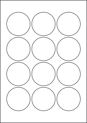 Paper Labels, 12 Round Labels Per Sheet, 57mm Diameter, LP12/57R