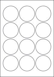 Paper Labels, 12 Round Labels Per Sheet, 60mm Diameter, LP12/60R