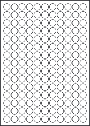 Paper Labels, 165 Round Labels Per Sheet, 16mm Diameter, LP165/16R