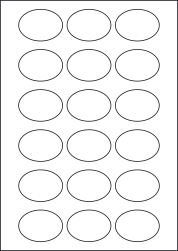 Paper Labels, 18 Oval Labels Per Sheet, 55 x 40mm, LP18/55OV