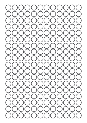 Paper Labels, 216 Round Labels Per Sheet, 13mm Diameter, LP216/13R