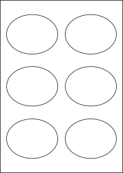 Paper Labels, 6 Oval Labels Per Sheet, 92 x 76mm, LP6/92OV