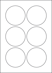 Paper Labels, 6 Round Labels Per Sheet, 80mm Diameter, LP6/80R