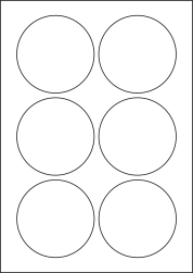 Paper Labels, 6 Round Labels Per Sheet, 85mm Diameter, LP6/85R